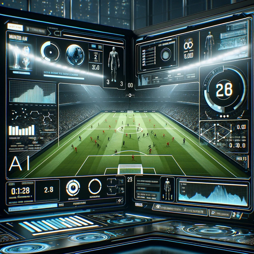 Representación artística del arbitraje en el fútbol por parte de la IA.