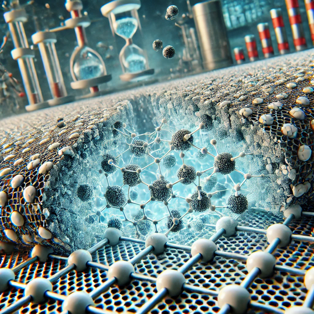 Representación artística generada por IA de un nanomaterial autorreparable.